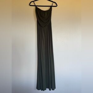 Olive Green strapless Maxi Dress